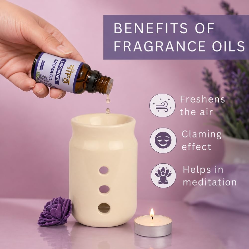 Nira Fragrances Oil | Pack of 2 | Lavender & LemonGrass Aroma Oil for Home Fragrance | Best for Aromatherapy | Helps in Meditation