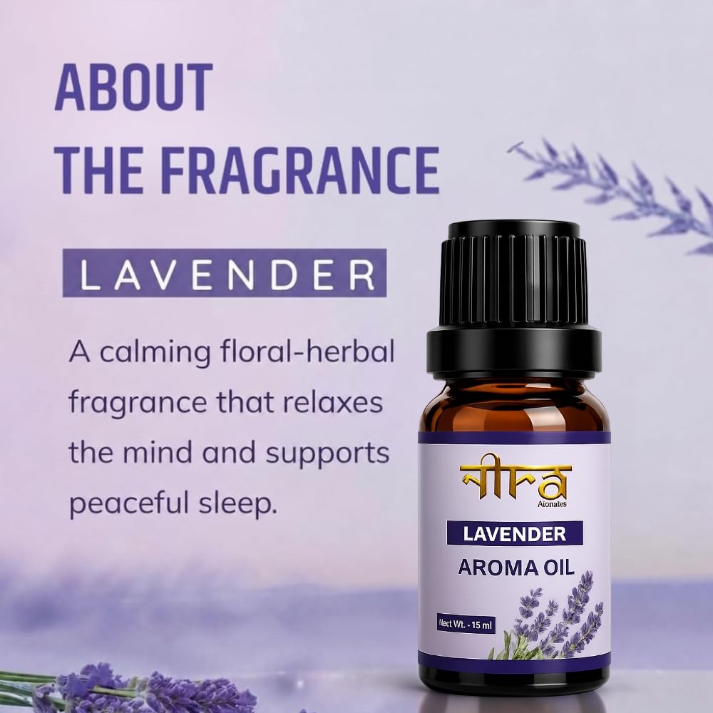 Nira Fragrances Oil | Pack of 2 | Lavender & LemonGrass Aroma Oil for Home Fragrance | Best for Aromatherapy | Helps in Meditation