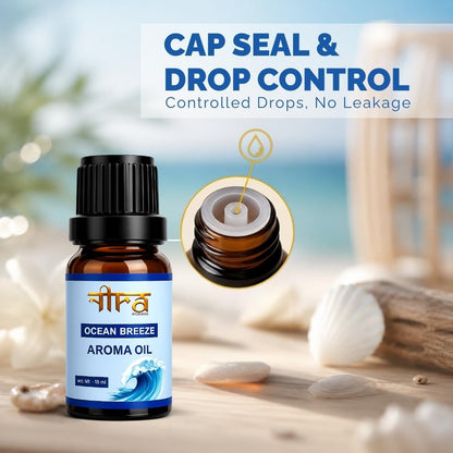 Nira Fragrances Oil | 15 ml | Ocean Breeze Aroma Oil for Home Fragrance | Best for Aromatherapy | Helps in Meditation | Used in Diffuser, Candles, Air Fresheners