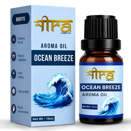 Nira Fragrances Oil | 15 ml | Ocean Breeze Aroma Oil for Home Fragrance | Best for Aromatherapy | Helps in Meditation | Used in Diffuser, Candles, Air Fresheners