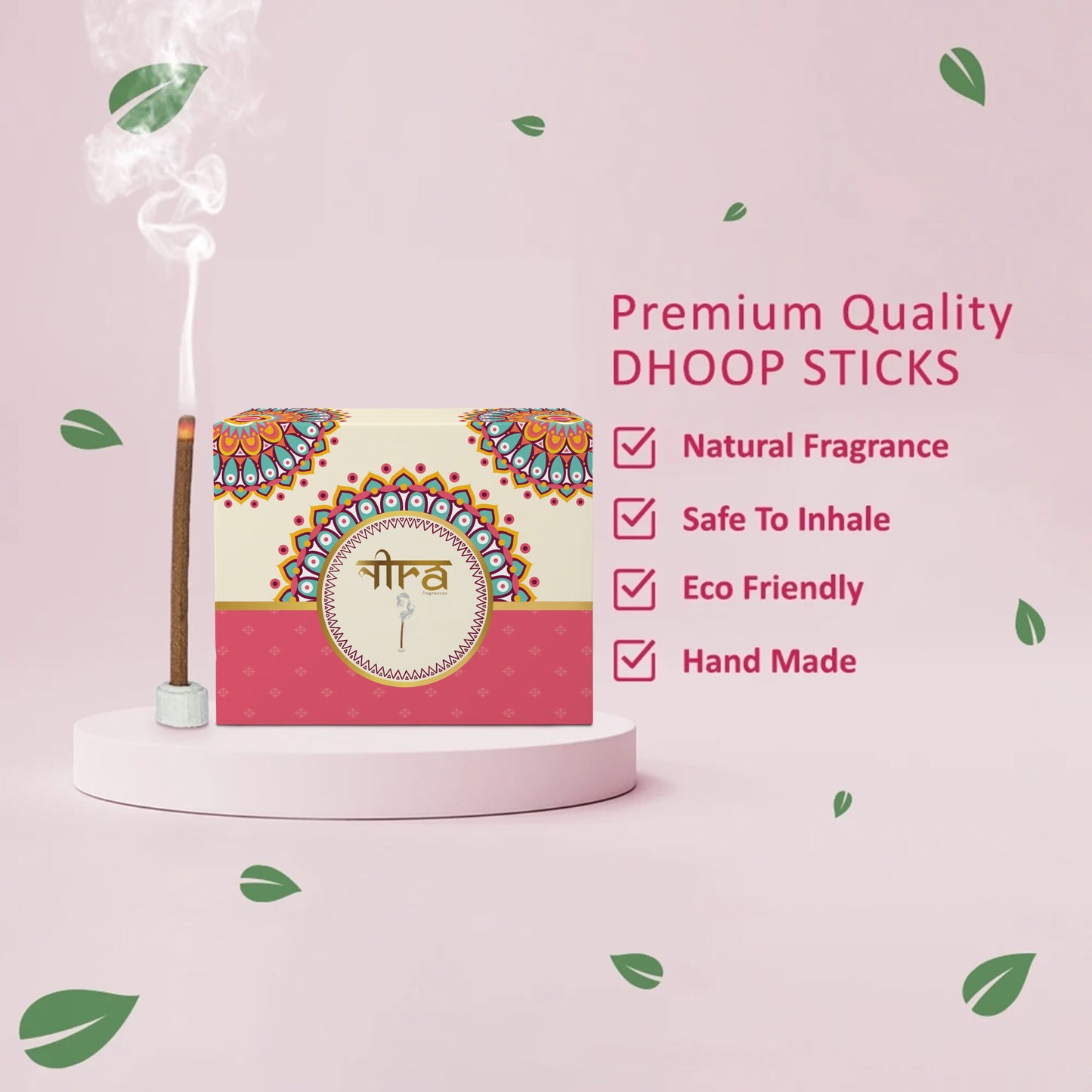 Nira Fragrances Dhoop Stick 100% Organic with Rose And Sandalwood Combo