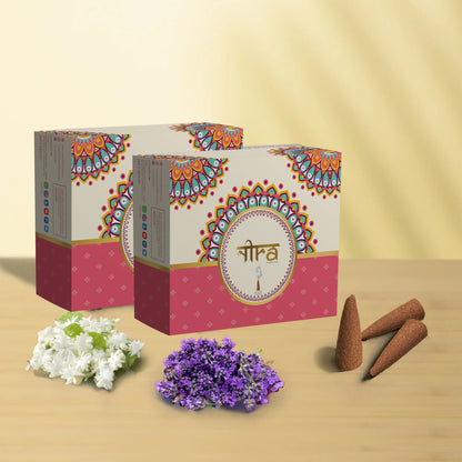 Nira Fragrances Dhoop Cone 100% Organic with Jasmine and Lavender Combo Fragrances