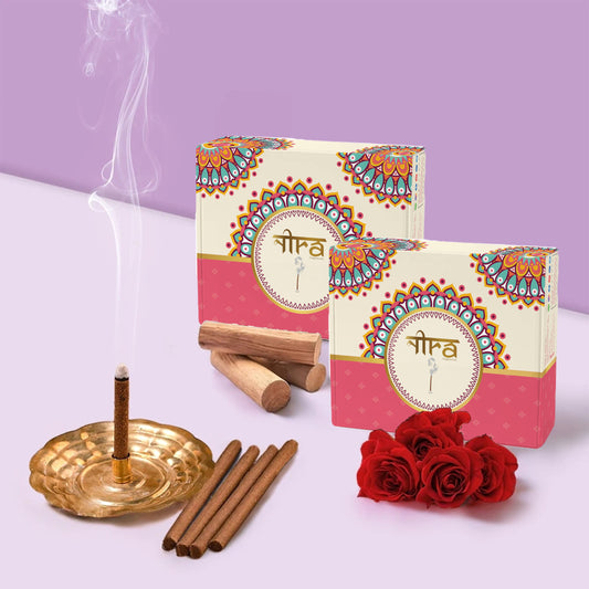 Nira Fragrances Dhoop Stick 100% Organic with Rose And Sandalwood Combo