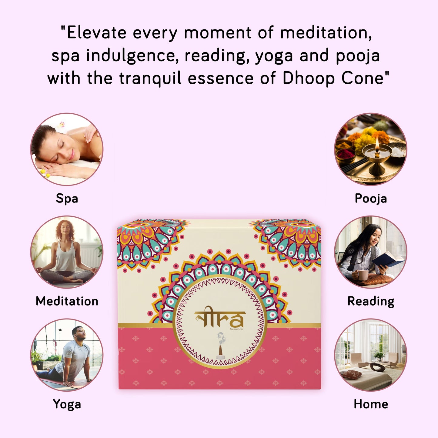 Nira Fragrances Dhoop Cone 100% Organic with Jasmine and Lavender Combo Fragrances