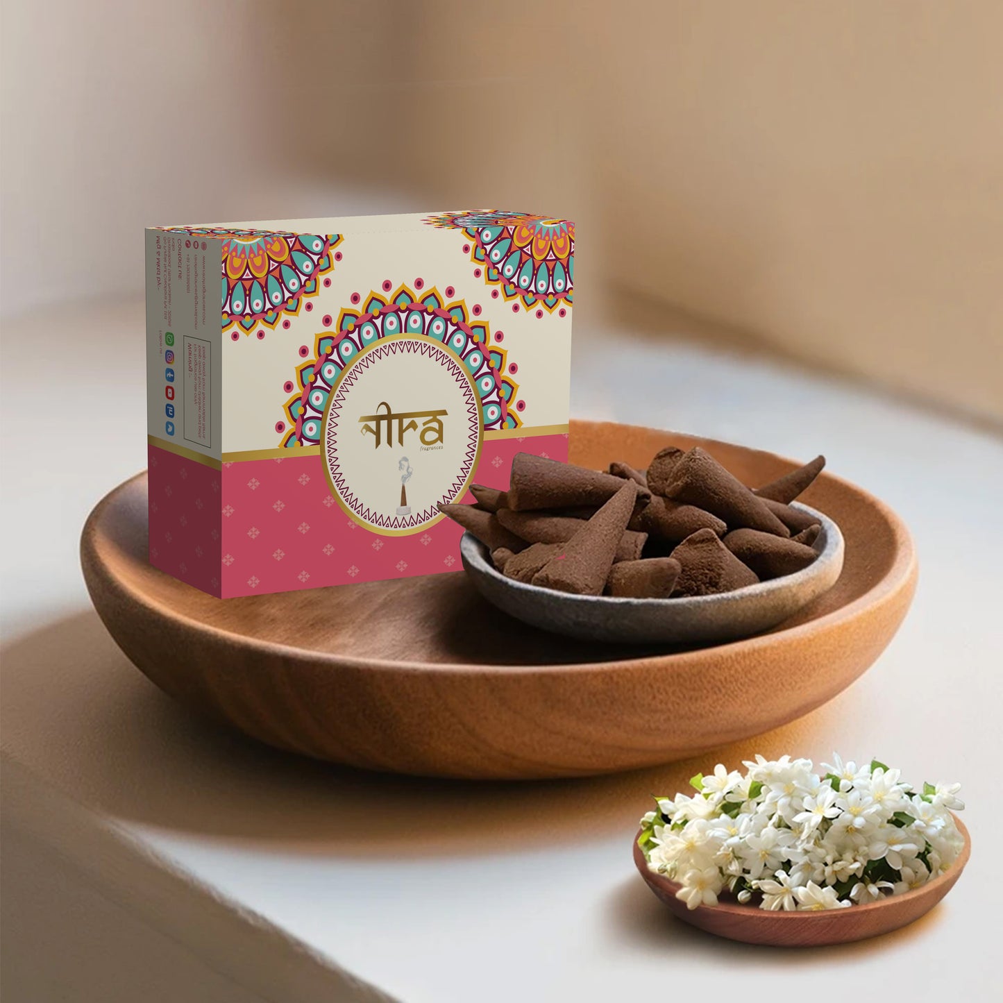 Nira Fragrances Dhoop Cone 100% Organic With Jasmine Fragrance