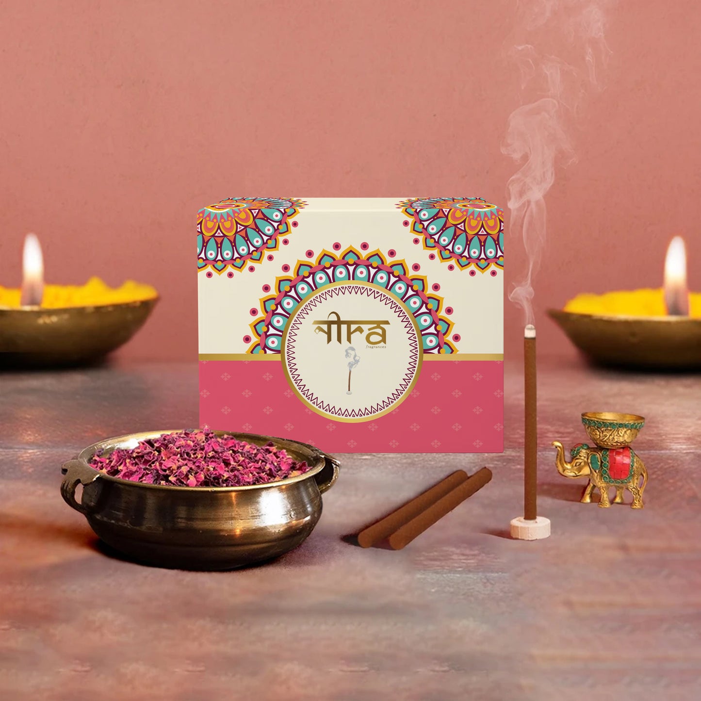 Nira Fragrances Dhoop Stick 100% Organic with Rose Fragrance
