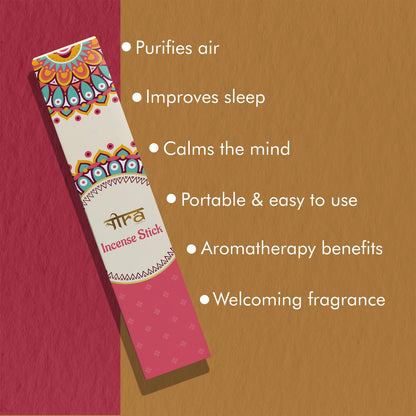 Nira Fragrances Incense Sticks 100% Organic , With Rose Fragrances