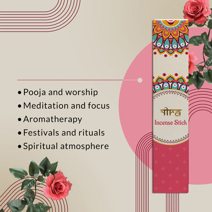 Nira Fragrances Incense Sticks 100% Organic , With Rose Fragrances