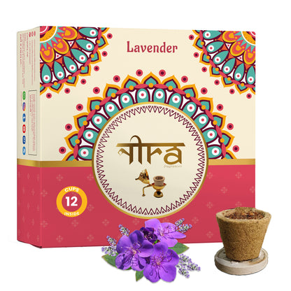 Nira Fragrances Sambrani Cups 100% Natural Herbs , Lavender Fragrance