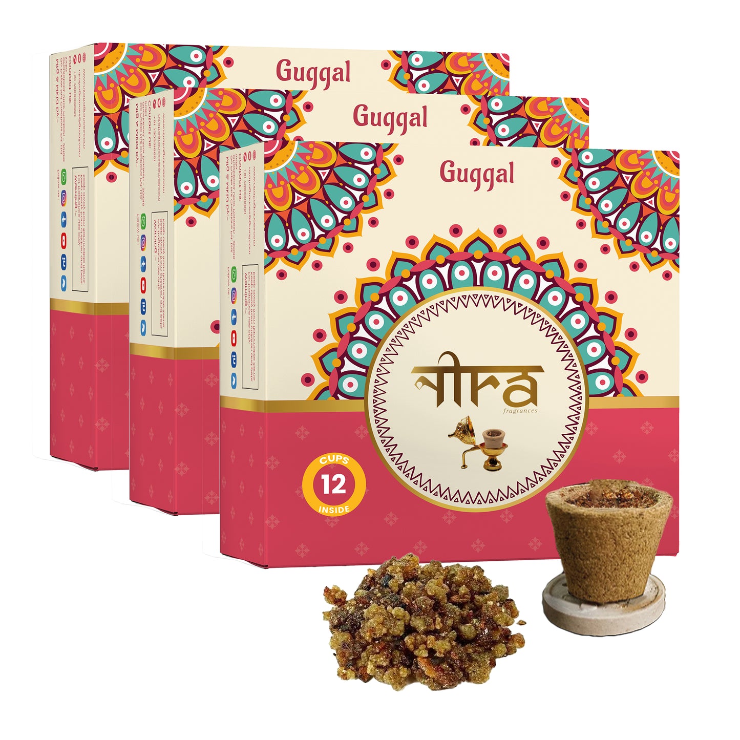 Nira Fragrances Sambrani Cups 100% Natural Herbs , Guggal Fragrance