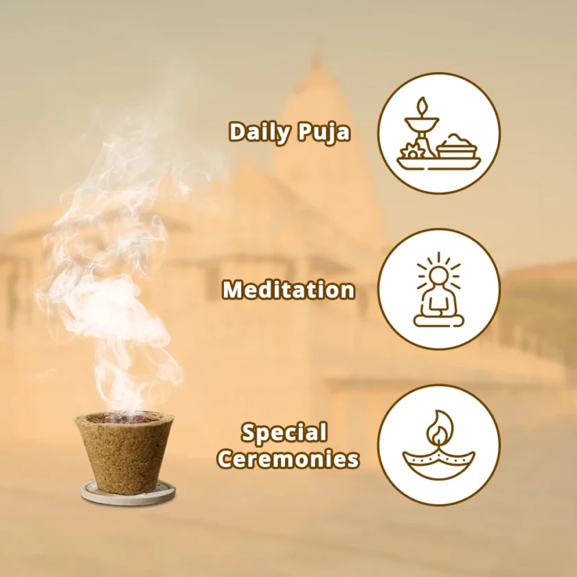 uses of organic sumbrani cups is daily puja, meditation and special ceremonies