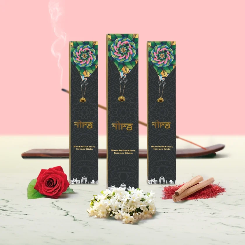 3 packs of natural incense sticks which is rose, jasmine and kesar chandan